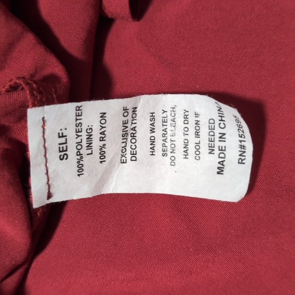 Citrus Tiered Ruffled Dress Floral Print Maroon Smocked Waist Sleeveless Small - Picture 5 of 5